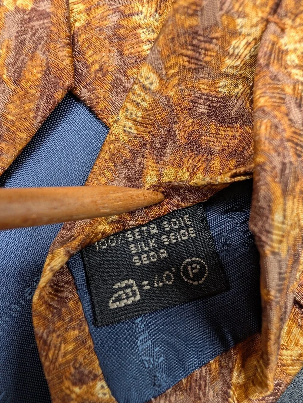 NWT Ermenegildo Zegna 100% Silk Neck Tie, Autumnal Leaves, Fall Foliage